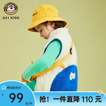 A21 boy vest knit children waistcoat high collar sleeveless stack wearing baby small vest sweater external hitch style new