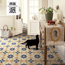 Nordic modern pastoral flower tiles geometric lines kitchen wall tiles toilet simple floor tiles retro tiles 300