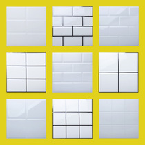 Nordic kitchen and bathroom brick I-shaped grid brick Bread brick Small white brick Cultural brick wall brick 300 kitchen and bathroom matte brick