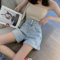 Small 150cm denim shorts Women summer 2021 New High waist jeans summer thin a pants thin