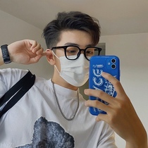 Net red black frame plain glasses female Korean version of tide myopia can be equipped with anti-Blue Ray anti-radiation flat glasses men