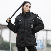 Work as training and military cotton coat mens thickening long section northeast security cotton coat women labor warts warm and cold suit cotton padded jacket