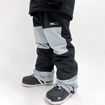 Snowboard pants women thick plus velvet patchwork pants waterproof loose double board snow winter snow pants men