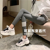 Thom Brown autumn winter plus velvet leggings women tb wear four-bar knitted stretch tight leggings