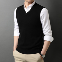 2021 autumn 100% pure cashmere vest men sweater vest V neck cashmere sweater mens sweater vest