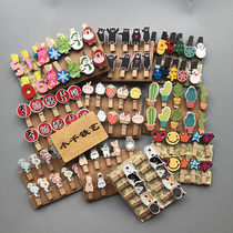Cute cartoon color small wood clip with hemp rope sticky note decoration diy photo wall kindergarten small postcard clip