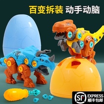 Childrens assembly dinosaur hands-on baby disassembly screw combination set Puzzle detachable assembly boy toy