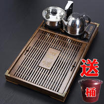 Four-in-one kung fu tea set boiled water tea tray household solid wood drainage small tea table fully automatic integrated big Tea Sea