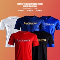 Extreme KICKING upgrade physical quick-drying fabric taekwondo childrens T-shirt short sleeve dragon team Lin Qiunan model