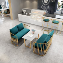  Dessert milk tea shop Reception room table and chair combination Cafe negotiation lounge area Sofa double simple leisure deck