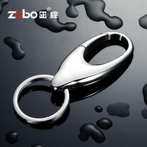 Car keychain mens stainless steel DIY custom creative personality waist hanging key button high-end pendant gift