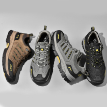Pure original foreign trade hiking shoes mens autumn and winter first layer cowhide thick bottom wear-resistant outdoor sports shoes waterproof non-slip hiking shoes