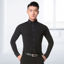 Dan Bo Luo modern dance adult mens shirt long sleeve national standard dance waltz Ballroom Dance Dance new dance costume