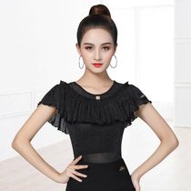 Danbaolo dance top womens fashionable womens dance clothes Latin dance practice clothes adult short-sleeved national standard dance clothing summer