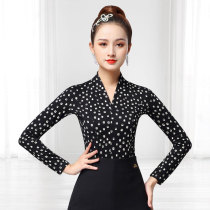 Dambo Romorden Dance On the Latin Dance Costume Womens Professional Gitba Dance Suit V Collar Dance Blouse