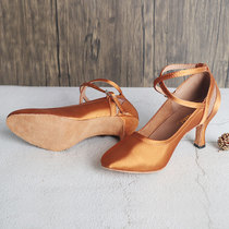 Dan Bo Luo Modern Dance Shoes Womens Waltz Womens Shoes National Standard Dance Tango High Heel Baotou Dance Shoes Dance Shoes