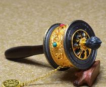 Extra-large metal hand-cranked warp wheel double bearing ultra-quiet hand-cranked tube tantric Buddhist Tibet jewelry