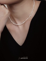 Sanswood Natural Baroque 3-3.5mm Pearl Irregular 14k Gold-Clad Necklace Collarbone Chain Stacked