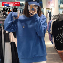 MLB Sweater Men Women 2021 Autumn Winter Mini Standard Round Neck Blue Sport Pullover 3AMTB0314