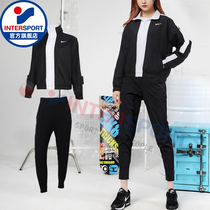 NIKE Nike Official Web Flagship Suit Womens Clothing 2022 Summer New Sports Casual Livery Collar Jacket Sport Long Pants