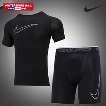 NIKE Nike Sports Suit Mens Clothing 2022 Summer New Short Sleeve T-shirt Fitness Shorts Running Casual Wear