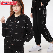 puma puma official flagship sports set womens 2021 autumn new black coat womens trousers