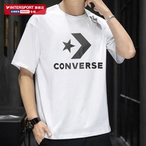 Converse Converse black short-sleeved mens 2021 summer new breathable round neck half-sleeve casual sports T-shirt