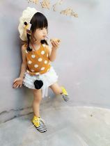 CookieStudio Childrens baby orange polka dot two-sided vest