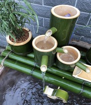 Bamboo running water ornaments rockery homemade humidifying circulating fountain Perpetual motion machine Balcony gift desktop decoration Courtyard construction 