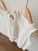 A pack of 2 pieces exported to Japan original single girl without fluorescent agent 100%cotton summer base white camisole