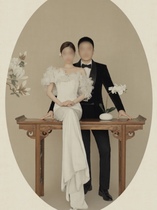 New costume Chinese classical photo props solid wood long bench antique theme Xiuhe meticulous painting long table