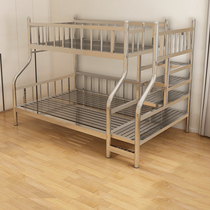 Stainless steel bunk beds a bunk bed as well as pillow 1 8 meters double bed 304 thickened bunk bed bunk bed hob children