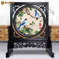 Su Embroidery Lang Seining Flowers Bird Embroidery Handmade Double-sided Embroidered Pendulum Piece Desk Face Small Screen China Wind Foreigner Gift