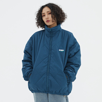 WASSUP cotton clothing rhomed grid windproof thickened waterproof loose coat Mens Womens new turning high neck autumn and winter