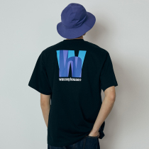 WASSUP color letter stamp printing short sleeve T-shirt men and women spring new loose cotton tops tide