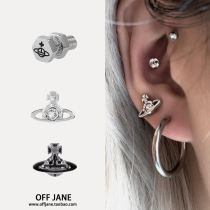 Vivienne Western post Classic zircon mini Saturn s925 earnestle with small crowdsourced delicate earrings earrings