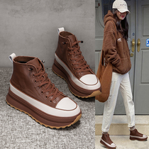 MAROLIO inside heightening ~ genuine leather short boots women 2021 new winter plus suede thick bottom Martin boots high help shoes