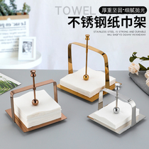Stainless steel paper towel holder Square paper towel holder Hotel restaurant countertop square towel holder Paper towel holder Paper towel clip napkin holder