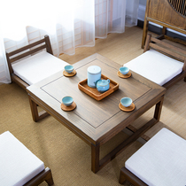 Old Elm Square table tatami small floating window coffee table solid wood low table simple Japanese Kang table and room table