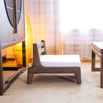 Japanese room chair Elm tatami small chair Pure solid wood mortise and tenon low bench chair Japanese simple backrest chair