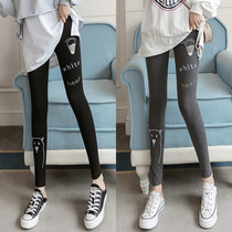 Underpants woman outside wearing spring and autumn in pure cotton autumn and winter 2022 new autumn pants tight fit pants slim fit big code printed pants