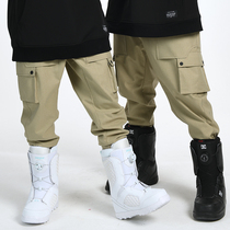 New leg snowboard pants for men and women Waterproof warm leg skiing pants Korean Haren pants wear-resistant snow pants