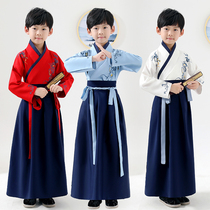Childrens Hanfu ancient costume young master Chinese school suit Chinese style boy Tang costume ancient style three character ensemble performance clothing