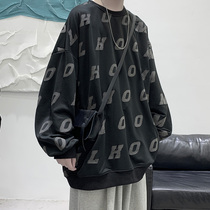 Harajuku wind sweater men loose Japanese top autumn 2021 new trend wild spring and autumn ins lazy wind