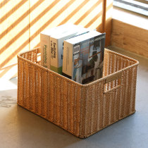 Imitation rattan cabinet storage basket tea table sundries finishing basket desktop cosmetics snacks storage basket
