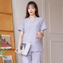 Korean version of stretch wash clothes operating room surgical clothes female long and short sleeves Doctor Nurse pet dental oral overalls
