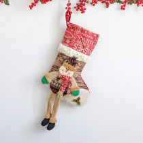 Hromeo Christmas Decorations Gift Santa Snowman Elk Deer Socks Pendant Christmas Socks Gift Bag