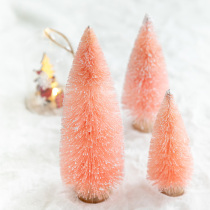 Hromeo pink gold silver mini desktop small Christmas tree ornaments cedar tree Christmas decorations