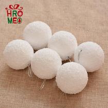 Hromeo 4 6 8cm Christmas Snowball Christmas Tree Pendant White Christmas Decorations