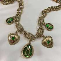(Antique home) British style green crystal necklace does not return or change